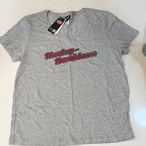 Harley-Davidson Red and Gray Women’s short sleeve Tee